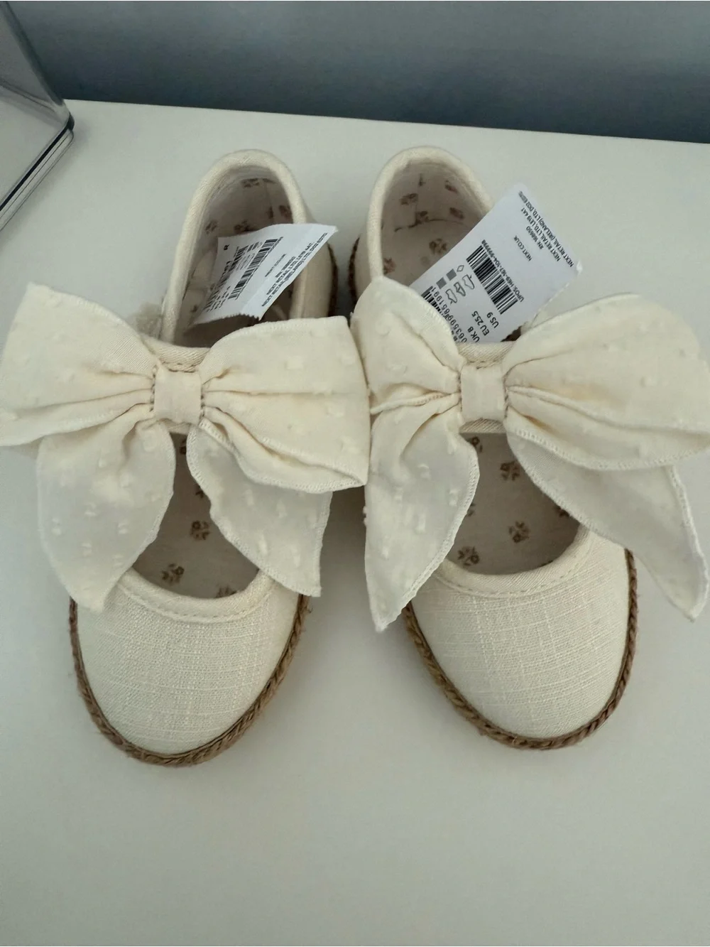 next Cream Bow Espadrille Flats for Girls